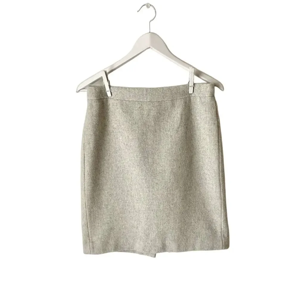 J. Crew Gray Wool Blend Pencil Skirt Size 2